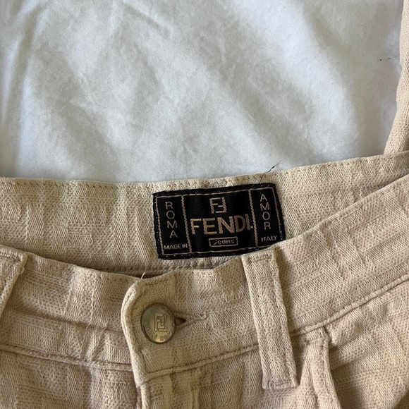 Cream Vintage Fendi Zucca Jeans - Picture 2 of 4